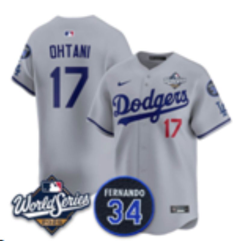 Men 2025 Los Angeles Dodgers #17 Ohtani Grey Game Nike MLB Jersey style 071->los angeles dodgers->MLB Jersey